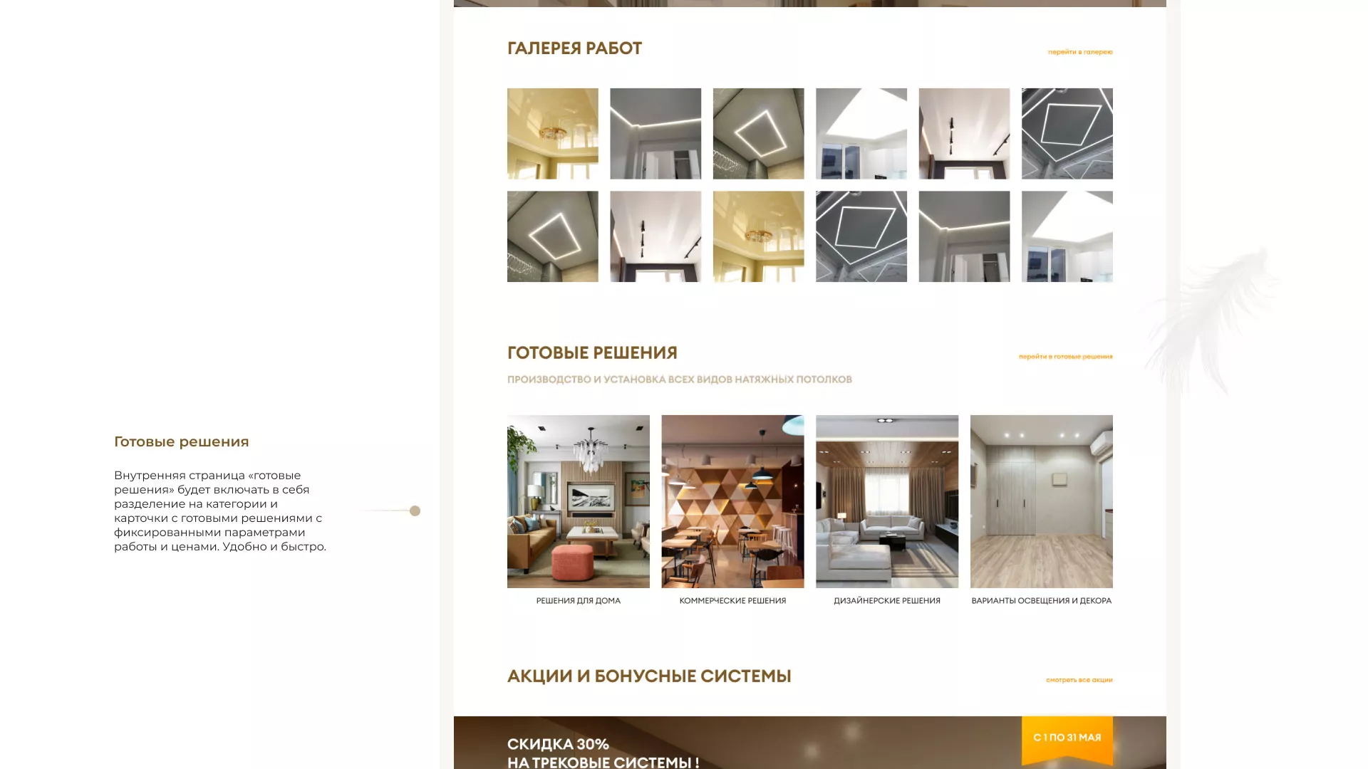 Разработка сайта в Ивантеевке для компании «ODIN GROUP» по установке натяжных потолков