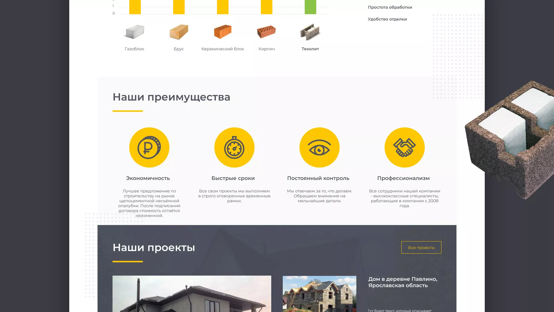 Создание сайта для строительной компании «ЭКОДОМ» в Ивантеевке
