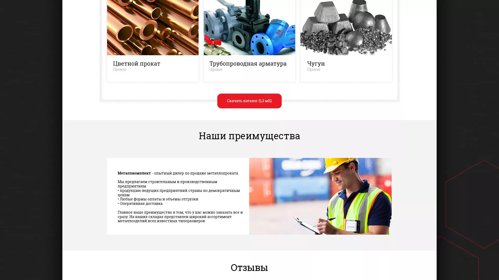 Разработка сайта по продаже металлопроката в Ивантеевке