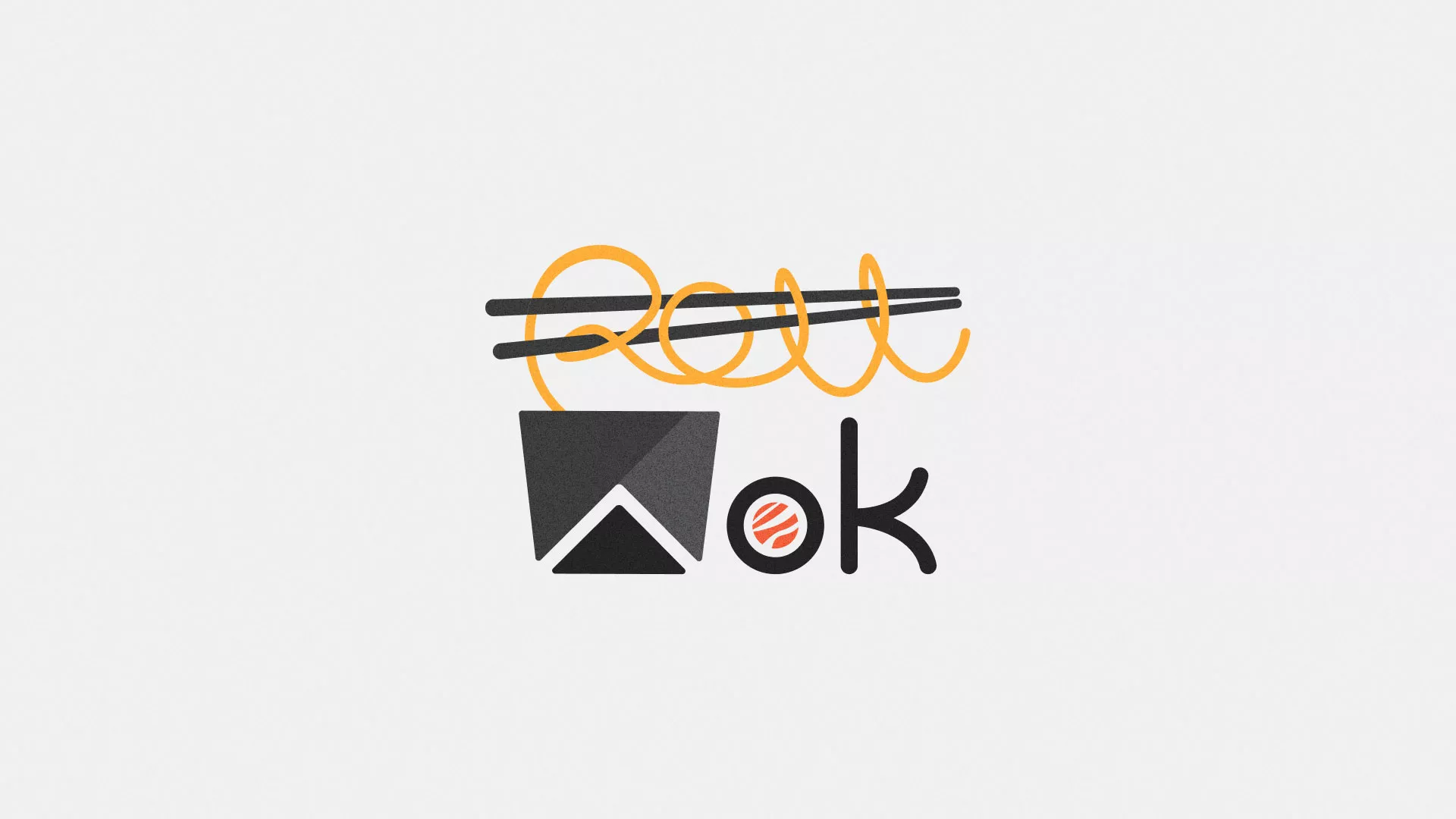 Разработка логотипа суши-бара «Roll Wok Club» в Ивантеевке