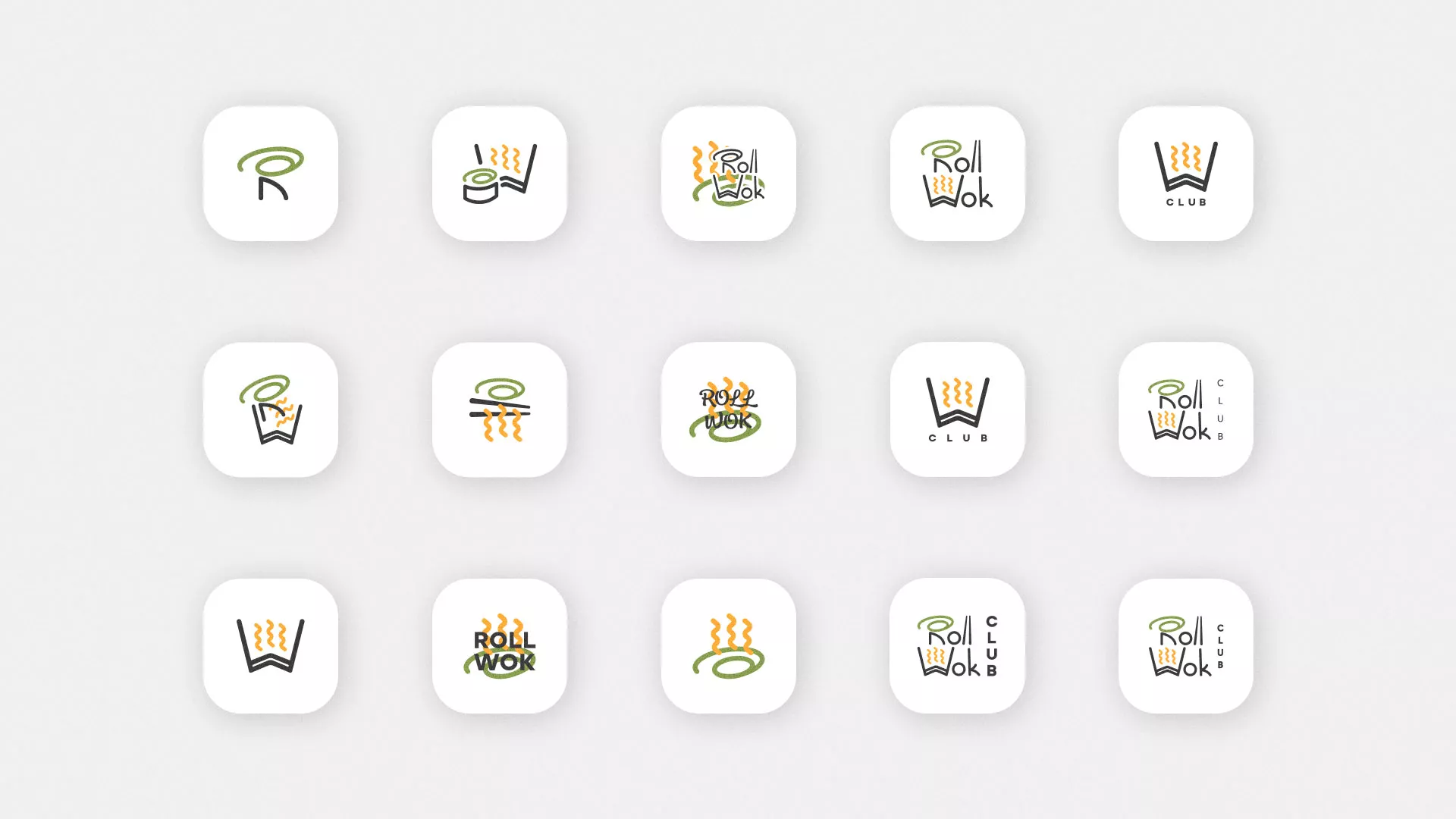 Разработка иконки приложения суши-бара «Roll Wok Club» в Ивантеевке